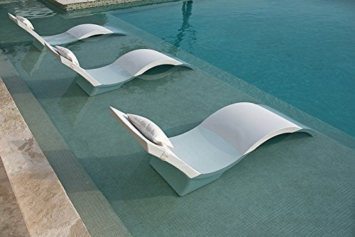 Ledge Lounger in-Pool Chaise Deep Lounge for 10-15 in. of Water (Set of 2, White)