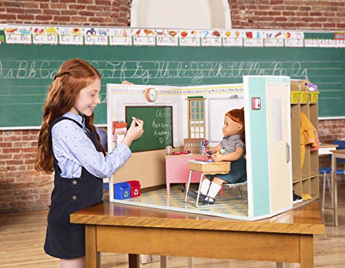 Our Generation Awesome Academy School Set - 76Piece Set, Compatible with 18" Dolls, Brown/A BD37330