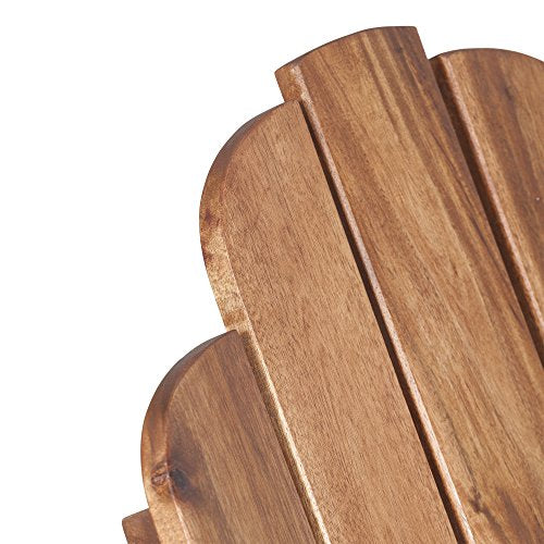 Walker Edison Furniture Company AZWACBR Outdoor Patio Wood Adirondack Foldable Chair All Weather Backyard Conversation Garden Poolside Balcony, Set of 1, Brown