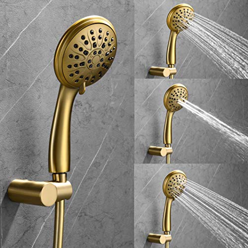 Shower System Wall Mounted Faucet For Bathroom High Pressure Head & 3-Setting Handheld Set Balance Valve W/ Trim & Diverter