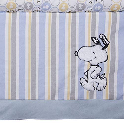 Lambs & Ivy My Little Snoopy 4-Piece Crib Bedding Set - Blue, Gray, White
