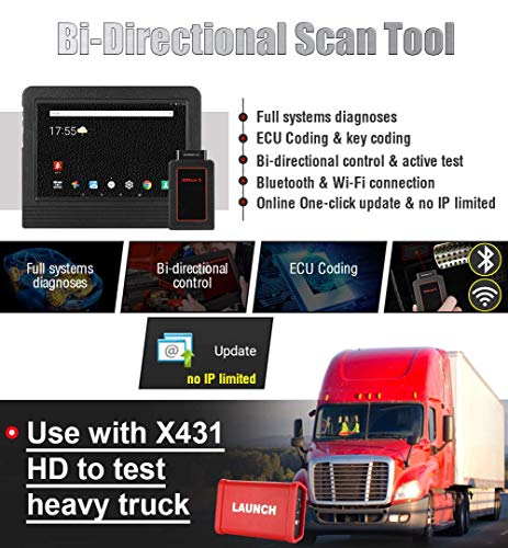 LAUNCH X431 V+ (Upgrade Version of X431 V PRO) Bi-Directional Key ECU Coding Actuation Test Diagnostic Scan Tool with 20 Reset Functions, BMS, ABS Bleeding TPMS Reset Full System 2 Years Free Update