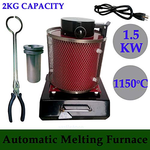 110V 1600W 2KG Digital Melting Scrap Electric Melting Furnace Melter Jewelry Gold Silver Copper PID Smelting USA Stock