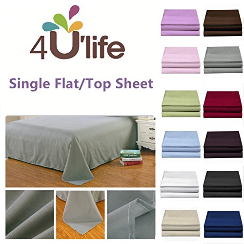 4U LIFE Flat Sheets (20-Pack)-Ultra Soft & Comfortable Microfiber(Dark Beige, Twin)