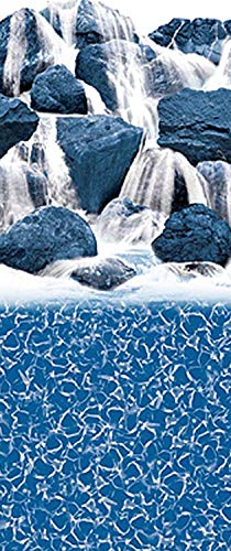 Smartline Waterfall Oval Liner Overlap Style 48 To 52in Wall Height 20 Gauge Virgin Vinyl For Steel Sided Above-Ground Swimming Pools