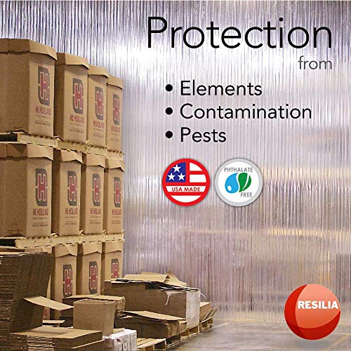Resilia - Plastic Vinyl Strip Curtain for Walk In Freezers, Coolers & Warehouse Doors - Black Opaque, 80 mil Thick, 8 Inch x 150 Foot Roll