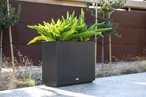 Veradek Metallic Series Galvanized Steel Short Span Planter, 24-Inch Height by 12-Inch Width by 30-Inch Length, Black (SPANVSHB)