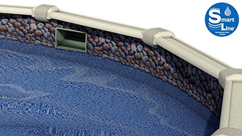 Smartline Rock Island 28ft Round Liner Overlap Style 25 Gauge Virgin Vinyl For Steel Sided Above-Ground Swimming Pools