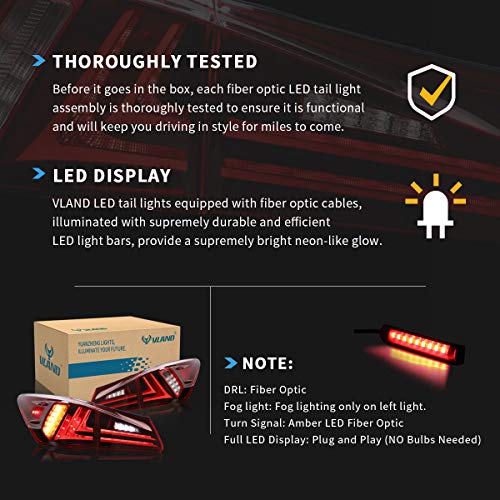 VLAND LED Tail lights for Lexus IS250 IS350 2006-2012 (Also fit Lexus IS 220d and IS F Model) YAB-IS-0277RC