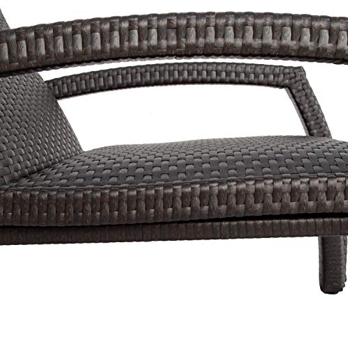 Ulax Furniture Outdoor Wicker Convertible Chaise Lounge Patio Woven Padded 2-Pack Aluminum Lounger Adjustable Chair with Quick Dry Foam and Sunbrella Pillow