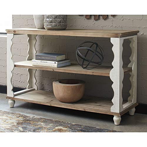 Signature Design by Ashley - Camp Ridge Console Sofa Table - Rustic Farmhouse Style - Light Brown