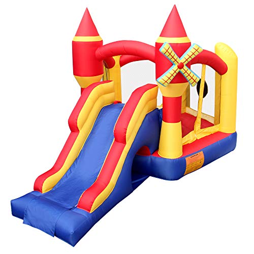 RETRO JUMP Inflatable Windmill Castle Bounce House with Slide Jumper Bouncy Bouncer for Birthday Party Gift