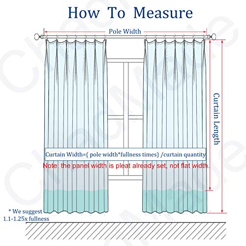 ChadMade Extra Wide Polyester Linen Drapes with Thermal Blackout Lining Pinch Pleat Curtain for Sliding Door Patio Carbon Grey