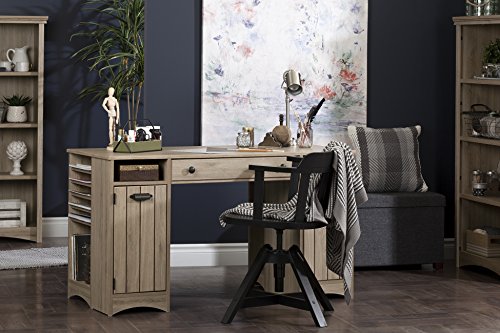 South Shore, Rustic Oak Artwork Craft Table with Storage