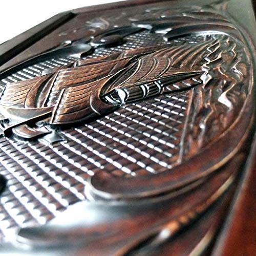 20" Luxury Wooden Backgammon *SHIP CARVED* + Leather Backgammon Set Tournament Board