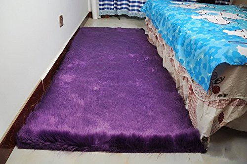 Meng Ge Luxury Soft Faux Sheepskin Fur Area Rugs for Bedside Floor Mat Plush Sofa Cover Seat Pad for Bedroom