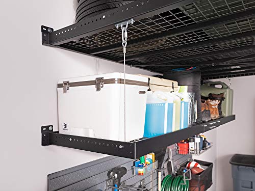 NewAge Products Pro Series Black 2 ft. x 4 ft. Wall Mounted Steel Shelf (Set of 2), Garage Overheads, 40410