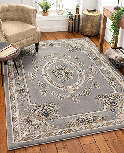 Well Woven Timeless Le Petit Palais Traditional Medallion Grey Area Rug 10'11" x 15, 10'11" x 15',