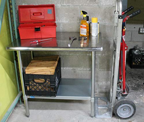 AmGood Stainless Steel Work Table Undershelf | Kitchen Island Food Prep | Laundry Garage Utility Bench | NSF Certified (60" Long x 18" Deep)