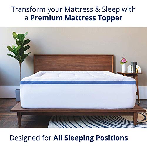 ViscoSoft Pillow Top Latex Mattress Topper Twin XL | Serene 3 Inch Gel Latex Mattress Pad & Cover