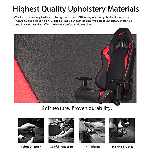 AKRacing Core Series SX Gaming Chair with High Backrest, Recliner, Swivel, Tilt, Rocker and Seat Height Adjustment Mechanisms with 5/10 Warranty - Red