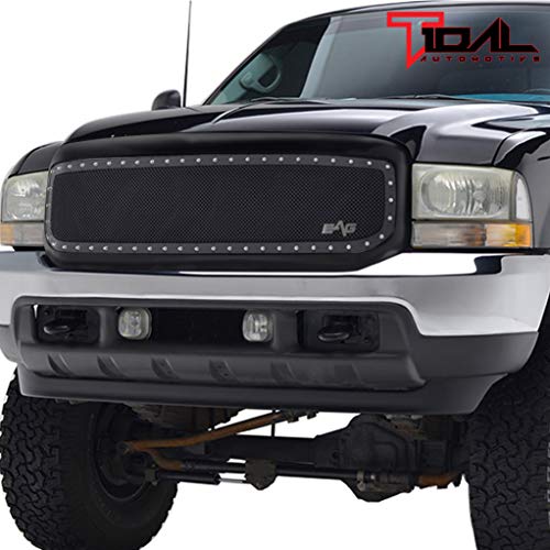 Tidal Replacement Studs Rivet Grille Stainless Steel with Matte Black Shell Fits 99-04 Ford Super Duty F250 F350 F450 F550