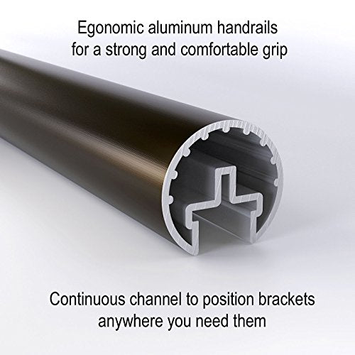13 ft Handrail Kit Shipped in 2 Pieces with Splice Architectural Bronze Anodized Aluminum