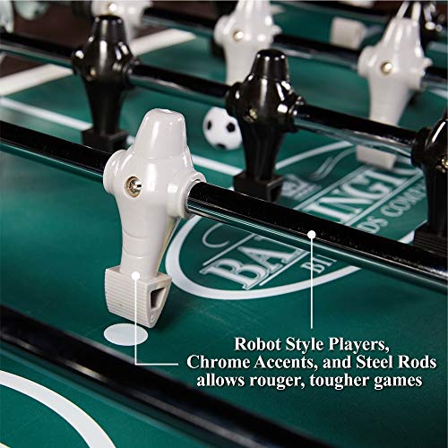 Barrington 56 Inch Premium Furniture Foosball Table, Soccer Table, Sturdy Leg Construction, Includes 2 Balls, Black/Brown