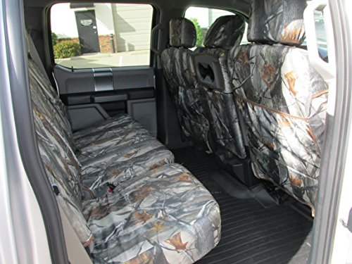 Durafit Seat Covers made to fit, FD81 XD3 C 2017-2019 F250/F550 Camo Endura and for 2015-2019 Ford F150 Super Crew Front and Rear Seat Cover Set.
