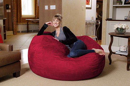 Chill Sack Bean Bag Chair: Huge 5' Memory Foam Furniture Bag and Large Lounger - Big Sofa with Soft Micro Fiber Cover - Cinnabar