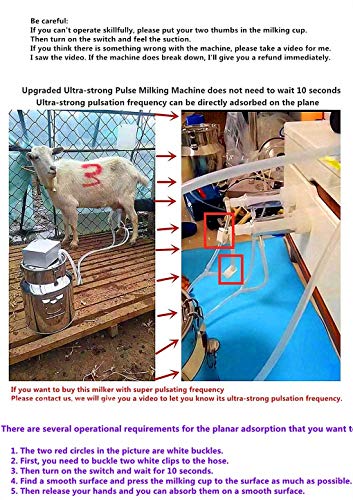 Futt 5L Single Bucket Piston Vacuum pulsation Milking Machine for Cows Cattle or Sheep Optional (sheep)