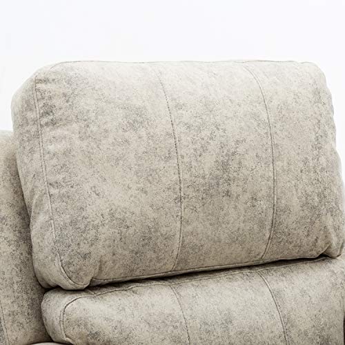 Bonzy Home Power Recliner Chair Air Suede Overstuffed Electric Faux Suede Leather Recliner Chair with USB Charge Port Light Gray