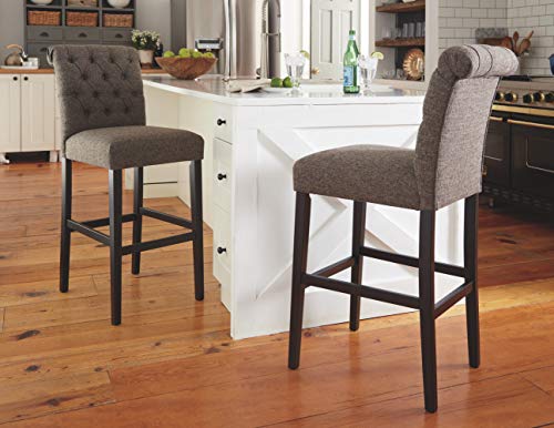 Signature Design By Ashley - Tripton Tall Upholstered Barstool - Set of 2 - Casual Style - Medium Brown
