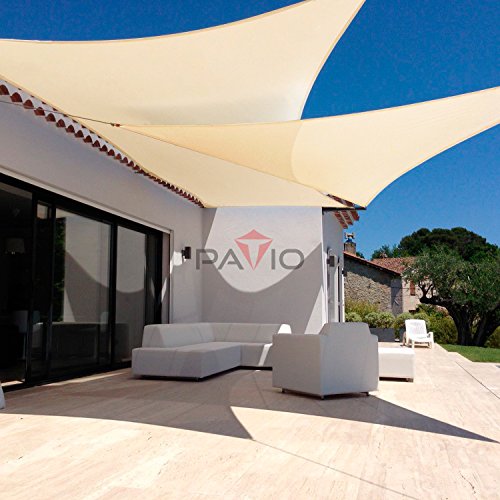 Patio Paradise 18' x 24' x 30' Sun Shade Sail with 8 inch Hardware Kit, Beige Right Triangle Canopy Durable Shade Fabric Outdoor UV Shelter - 3 Year Warranty - Custom