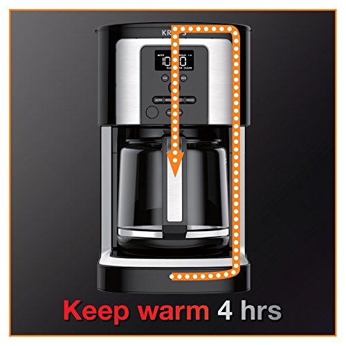 KRUPS, EC322, 14-Cup Programmable Coffee Maker, Professional Permanent Gold-Tone, Thermobrew Technology, Black