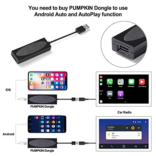 PUMPKIN 9.0 Double Din Car Stereo 4GB RAM GPS Wi-Fi BT Tethering Fastboot Backup Camera Android Auto USB SD 7in Touch Screen