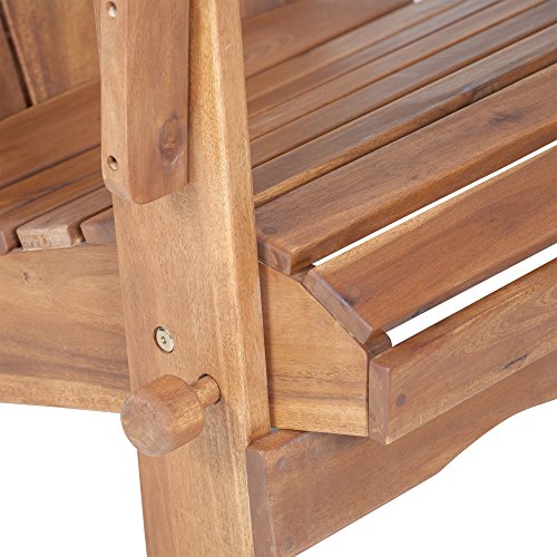 Walker Edison Furniture Company AZWACBR Outdoor Patio Wood Adirondack Foldable Chair All Weather Backyard Conversation Garden Poolside Balcony, Set of 1, Brown