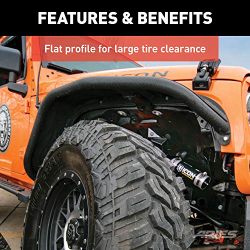 ARIES 1500201 Black Aluminum Front Jeep Wrangler JK Fender Flares