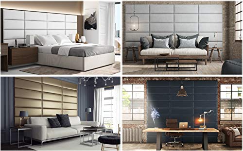 Vänt Upholstered Wall Panels - Queen/Full Size Wall Mounted Headboards - Plush Velvet Black - Pack of 4 Panels (Each Individual Panel 30"x11.5")