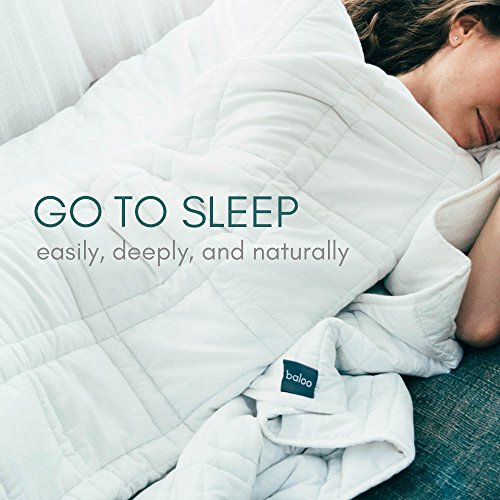 Baloo Weighted Blanket for Adults 60x80 inches, Fits Queen Size Bed TOP, Eco-Friendly Luxury, Chemical-Free, Soft Cool Cotton White