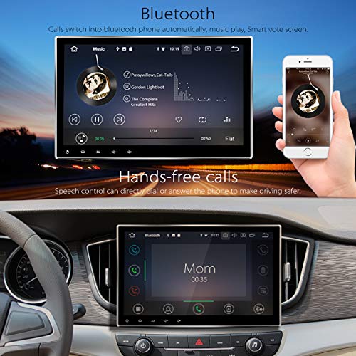 AMASE AUDIO Car Stereo, 10.1" Touchscreen, Universal 2 Din, DVD Player Build-in, Support Android Auto/HD1080P/GPS/Fast Boot/Backup Camera/OBDII
