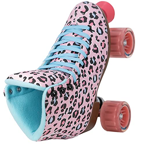 Lenexa Savanna Roller Skates for Ladies - Indoor/Outdoor Quad Skates for Women and Girls (Pink, Ladies 6)