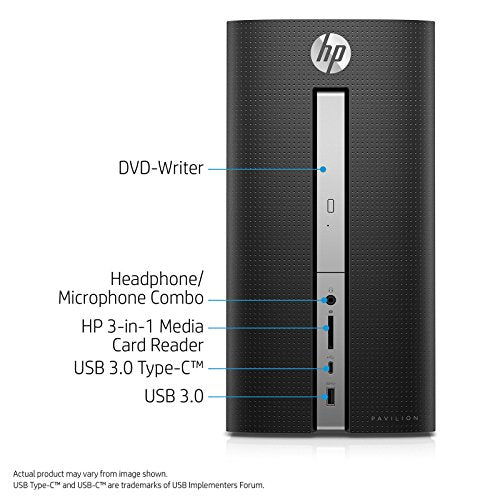 2018 HP Pavilion 570 Desktop Computer, Intel Quad-Core I5-7400 Up To 3.50GHz, 8GB RAM, 128GB SSD Win-10 Home