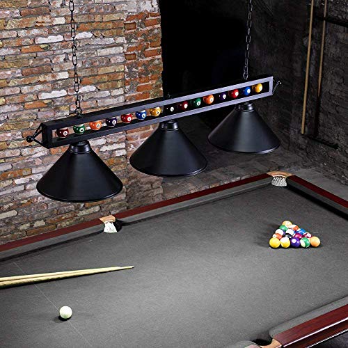 Wellmet Billiard Light For Pool Table Hanging Over W/ Matte Metal Shades & Ball Decor Perfect For Game Room Kitchen Island