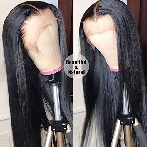 Lemoda Brazilian Straight Hair 360 Lace Frontal Wig 150% Density Virgin Human Hair With Baby Hair Nature Color for Black Women 22 Inch