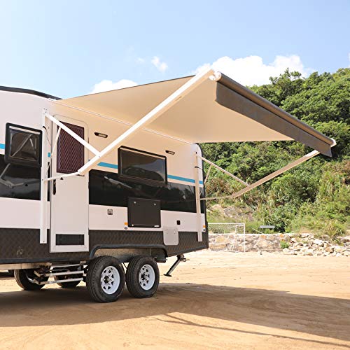 ALEKO RVAW12X8BLK11 Retractable RV or Home Awning 12 x 8 Feet Black Fade