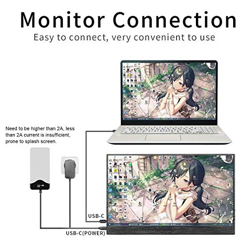 15.6 Inch Portable HDMI Monitor Kenowa Full HD 1080P IPS Display Second Screen Laptop Monitor Mini PC Computer Camera Raspberry Pi Gaming PS4 Xbox