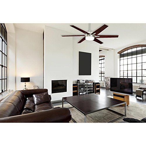 Westinghouse Lighting 7207700 Cayuga 60-inch Brushed Nickel Indoor Ceiling Fan, Dimmable LED Light Kit with Opal Frosted Glass