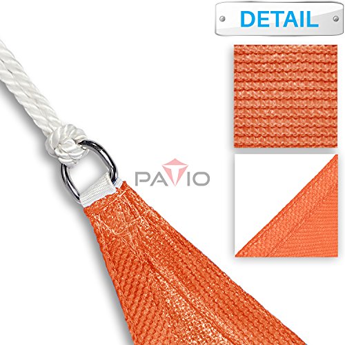 Patio Paradise 23' x 23' x 23' Orange Sun Shade Sail Equilateral Triangle Canopy, 180 GSM Permeable Canopy Pergolas Top Cover, Permeable UV Block Fabric Durable Outdoor, Customized Available