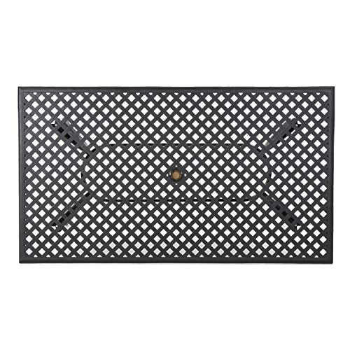 Christopher Knight Home Cayman Cast Aluminum Rectangle Table, Black Sand